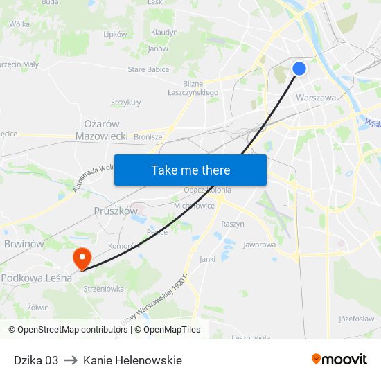 Dzika to Kanie Helenowskie map