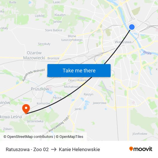 Ratuszowa-Zoo to Kanie Helenowskie map