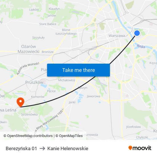 Berezyńska 01 to Kanie Helenowskie map