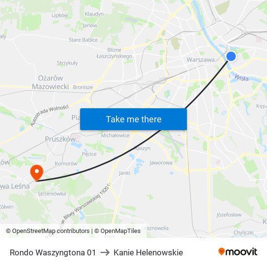 Rondo Waszyngtona to Kanie Helenowskie map