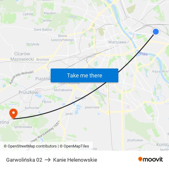 Garwolińska to Kanie Helenowskie map