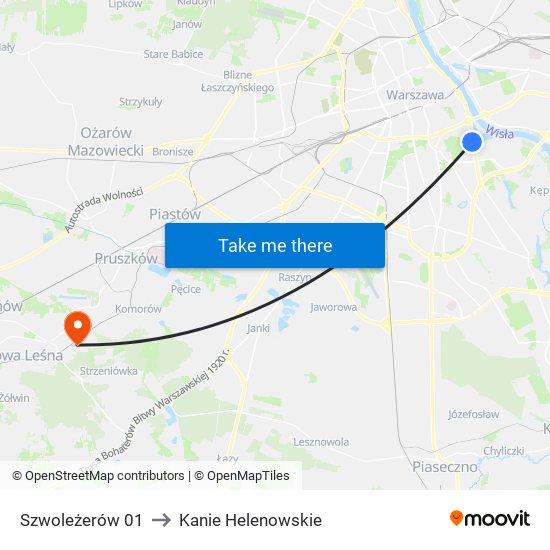 Szwoleżerów 01 to Kanie Helenowskie map