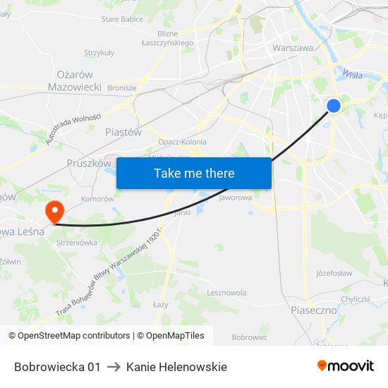 Bobrowiecka 01 to Kanie Helenowskie map
