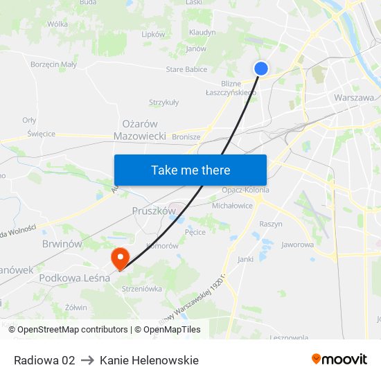 Radiowa 02 to Kanie Helenowskie map