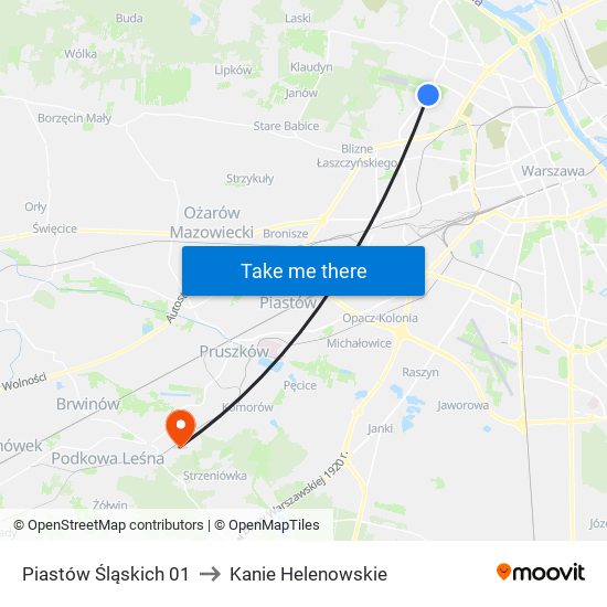 Piastów Śląskich 01 to Kanie Helenowskie map