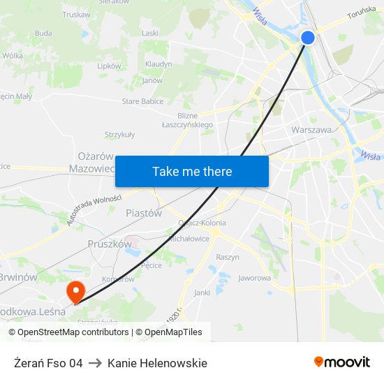 Żerań Fso 04 to Kanie Helenowskie map