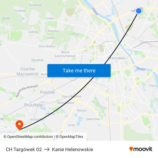 CH Targówek to Kanie Helenowskie map