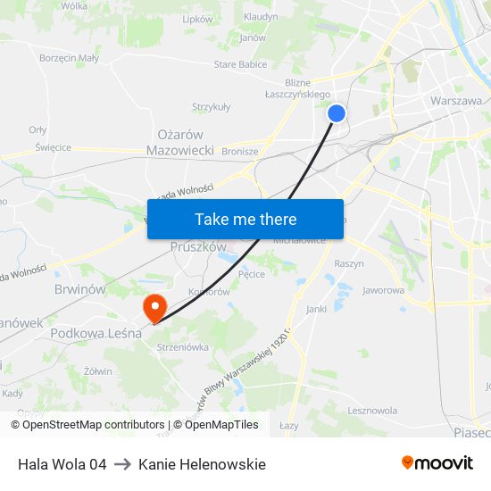 Hala Wola 04 to Kanie Helenowskie map