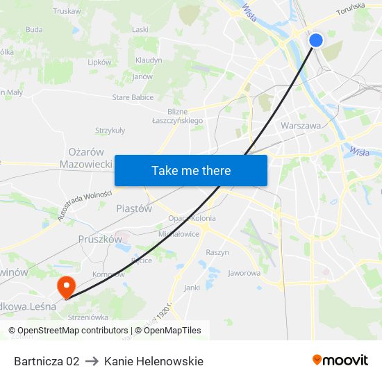 Bartnicza 02 to Kanie Helenowskie map