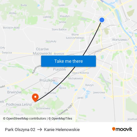 Park Olszyna 02 to Kanie Helenowskie map