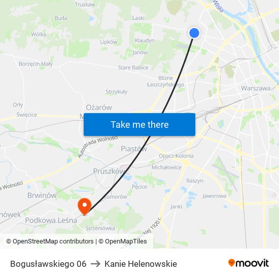 Bogusławskiego to Kanie Helenowskie map