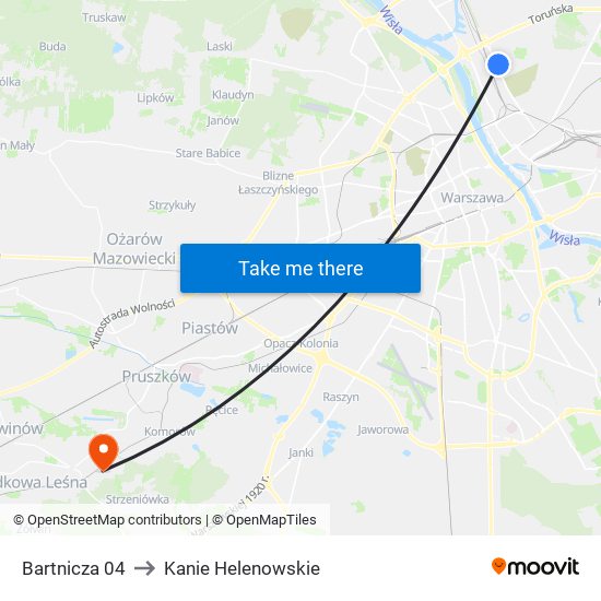 Bartnicza 04 to Kanie Helenowskie map