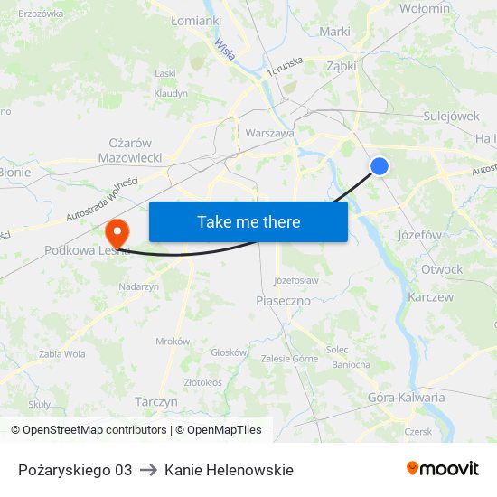 Pożaryskiego 03 to Kanie Helenowskie map