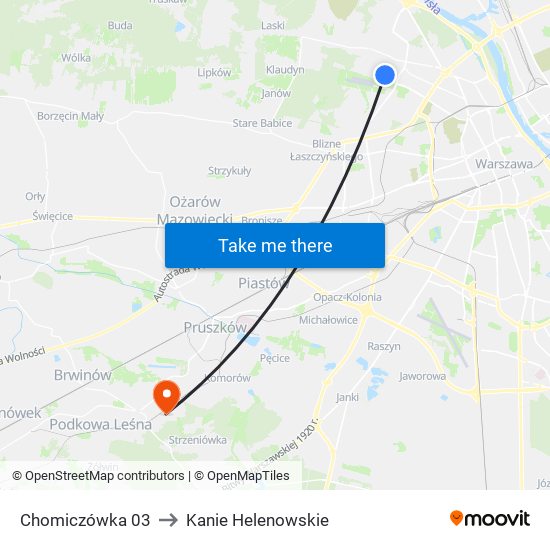 Chomiczówka to Kanie Helenowskie map