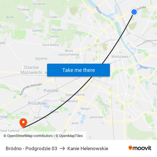 Bródno-Podgrodzie to Kanie Helenowskie map