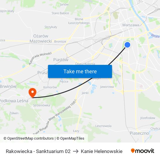 Rakowiecka - Sanktuarium 02 to Kanie Helenowskie map