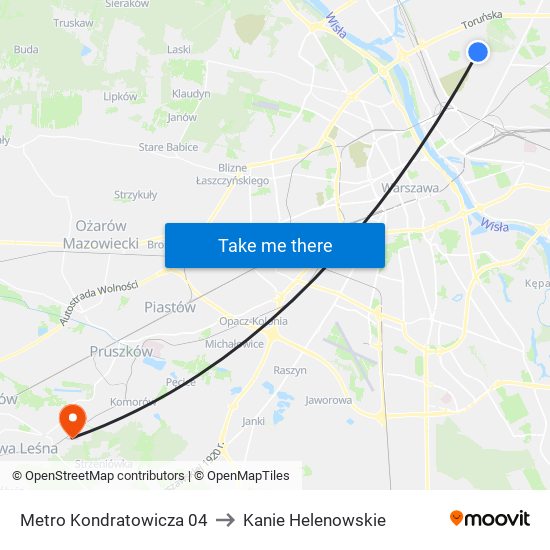 Metro Kondratowicza 04 to Kanie Helenowskie map