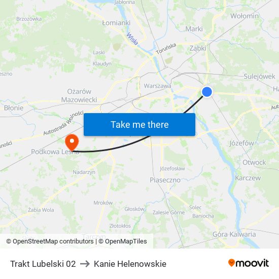 Trakt Lubelski 02 to Kanie Helenowskie map