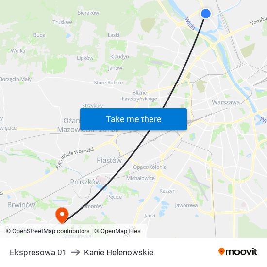 Ekspresowa 01 to Kanie Helenowskie map