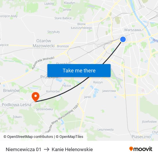 Niemcewicza 01 to Kanie Helenowskie map