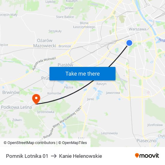 Pomnik Lotnika to Kanie Helenowskie map