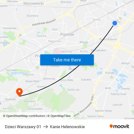 Dzieci Warszawy to Kanie Helenowskie map