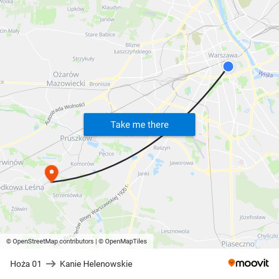 Hoża 01 to Kanie Helenowskie map