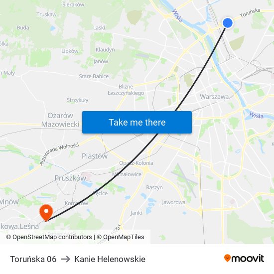 Toruńska 06 to Kanie Helenowskie map