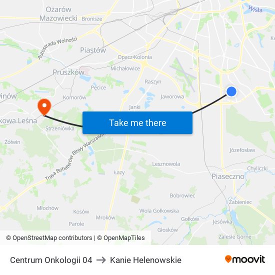 Centrum Onkologii 04 to Kanie Helenowskie map