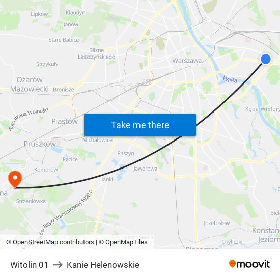 Witolin to Kanie Helenowskie map