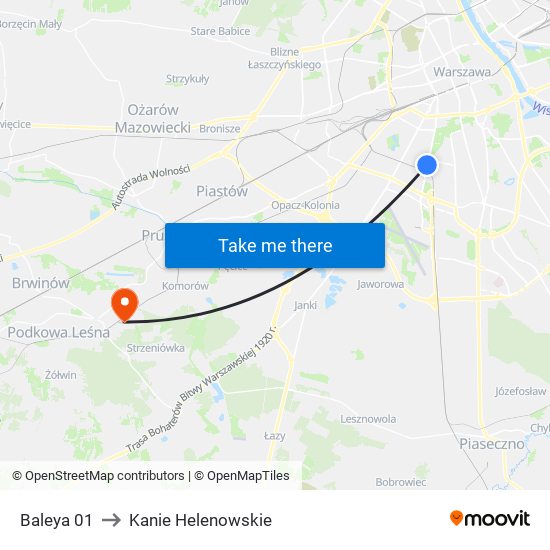 Baleya 01 to Kanie Helenowskie map