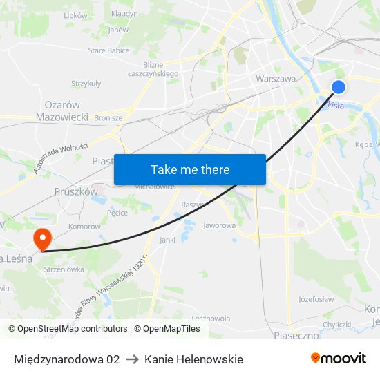 Międzynarodowa 02 to Kanie Helenowskie map