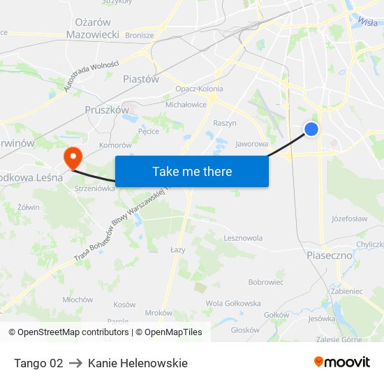 Tango to Kanie Helenowskie map