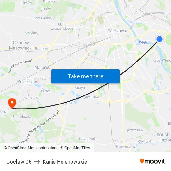 Gocław 06 to Kanie Helenowskie map