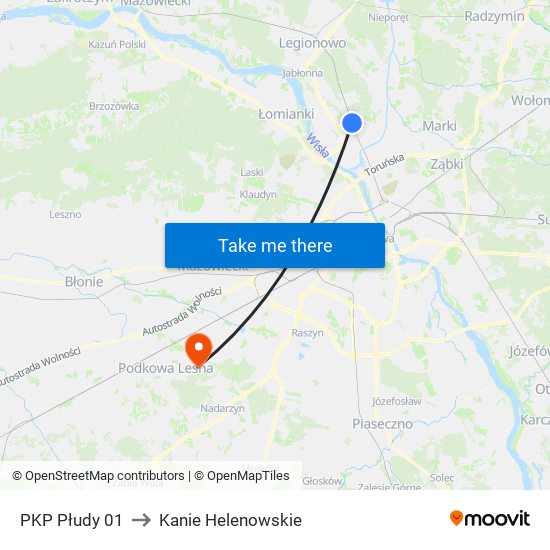 PKP Płudy to Kanie Helenowskie map