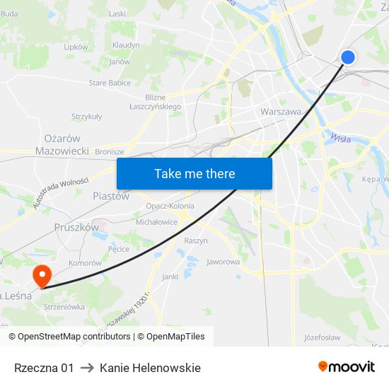 Rzeczna 01 to Kanie Helenowskie map