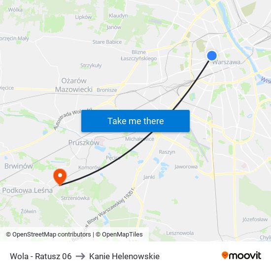 Wola - Ratusz 06 to Kanie Helenowskie map