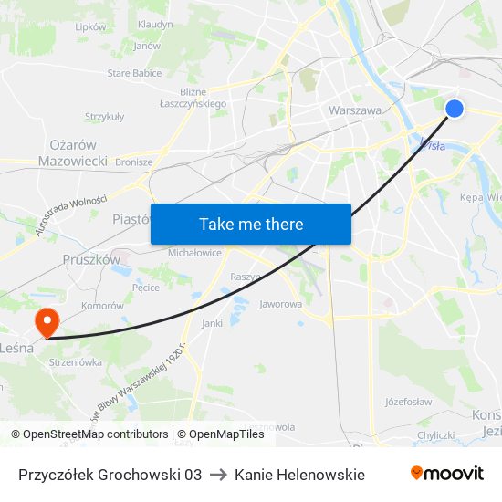 Przyczółek Grochowski to Kanie Helenowskie map