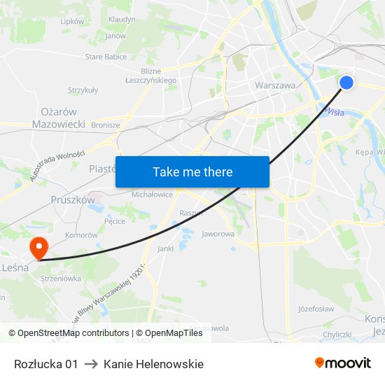 Rozłucka to Kanie Helenowskie map