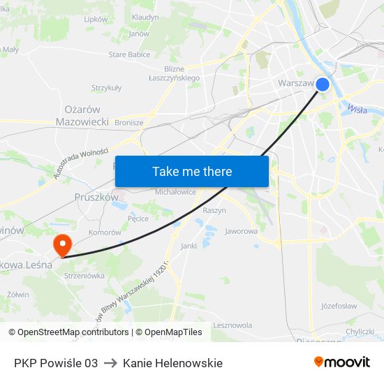 PKP Powiśle 03 to Kanie Helenowskie map