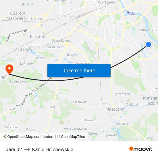 Jara to Kanie Helenowskie map