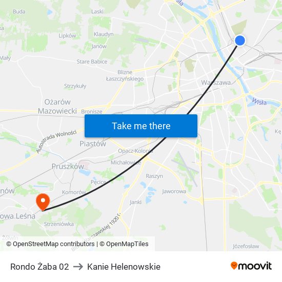 Rondo Żaba to Kanie Helenowskie map