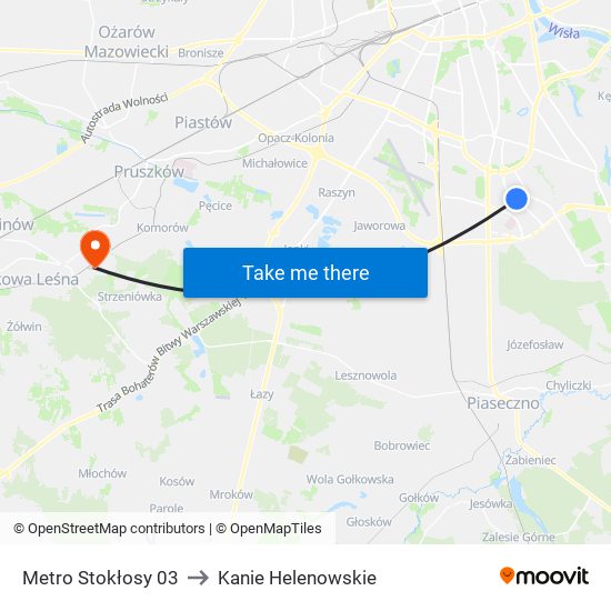 Metro Stokłosy 03 to Kanie Helenowskie map