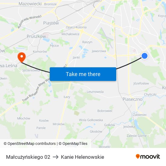 Małcużyńskiego 02 to Kanie Helenowskie map