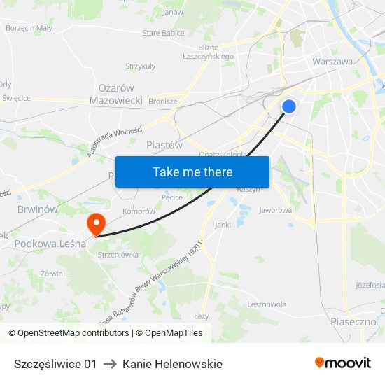 Szczęśliwice 01 to Kanie Helenowskie map