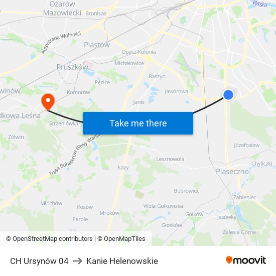 CH Ursynów 04 to Kanie Helenowskie map