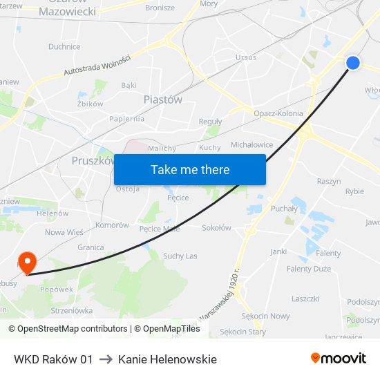 WKD Raków 01 to Kanie Helenowskie map