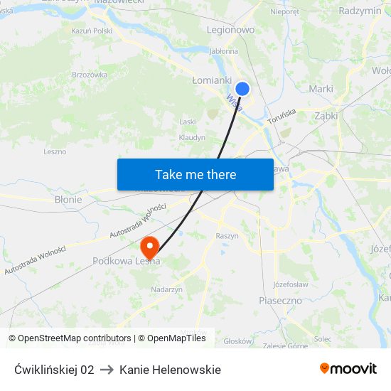 Ćwiklińskiej 02 to Kanie Helenowskie map