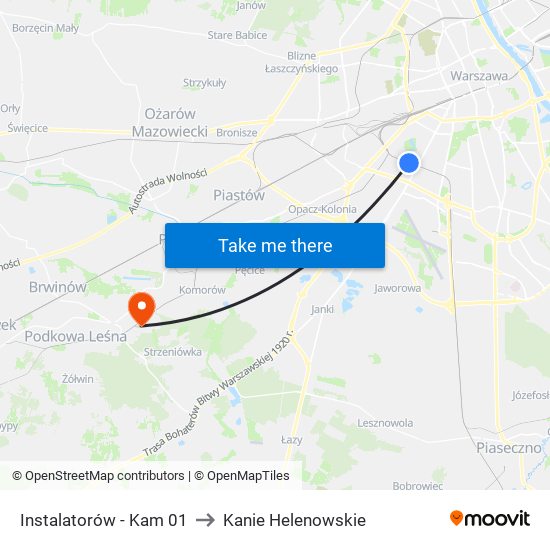 Instalatorów - Kam 01 to Kanie Helenowskie map