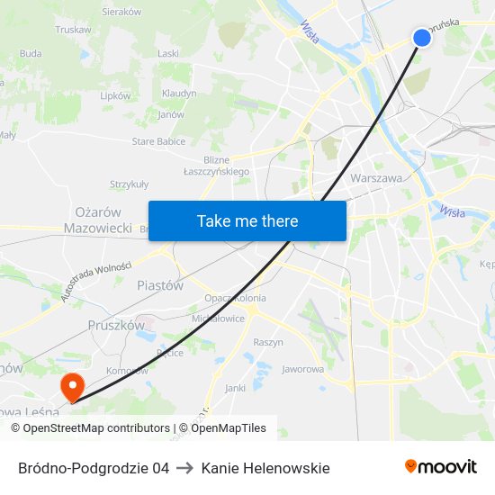 Bródno-Podgrodzie to Kanie Helenowskie map